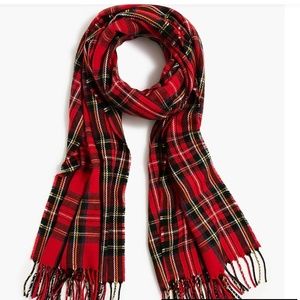 NWT J. Crew Women Classic scarf Red Black Multi one size